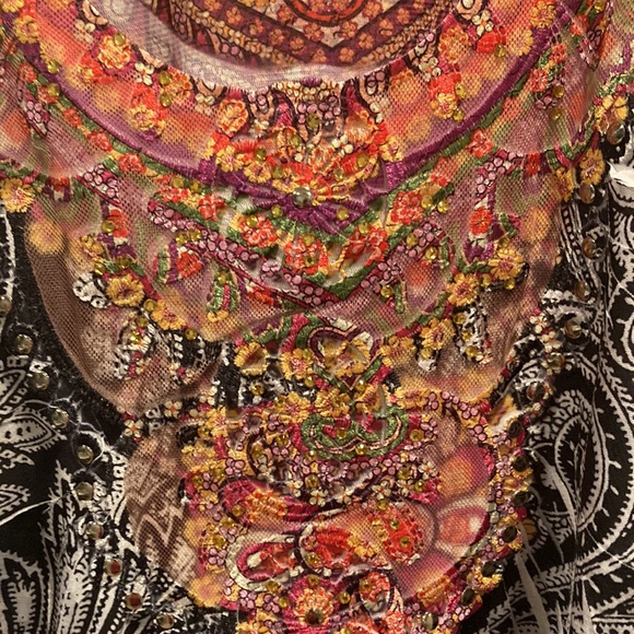 One World size small super cute eclectic top - Picture 3 of 6